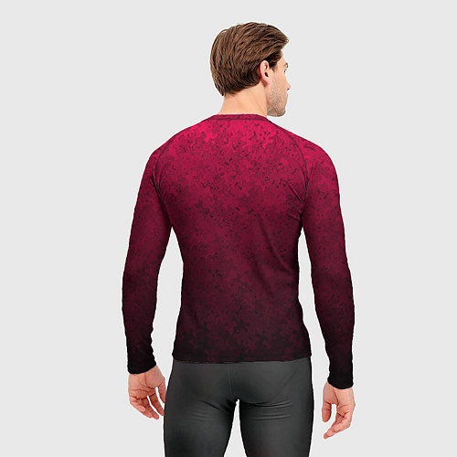 Мужской рашгард Текстурный тёмно-розовый градиент / 3D-принт – фото 4