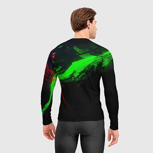 Мужской рашгард Color black green red / 3D-принт – фото 4
