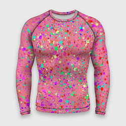 Рашгард мужской Розовый с разноцветными брызгами, цвет: 3D-принт