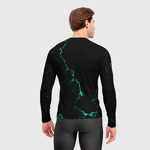 Мужской рашгард Color black turquoise / 3D-принт – фото 4