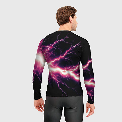 Мужской рашгард Lightning pink / 3D-принт – фото 4