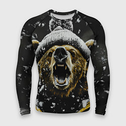 Рашгард мужской Злой большой медведь зимой, цвет: 3D-принт
