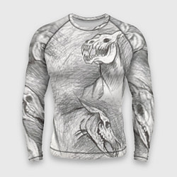 Рашгард мужской Черепа лошадей - эскиз, цвет: 3D-принт