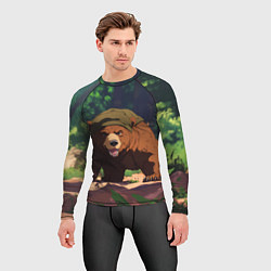 Рашгард мужской Бурый медведь в лесу, цвет: 3D-принт — фото 2