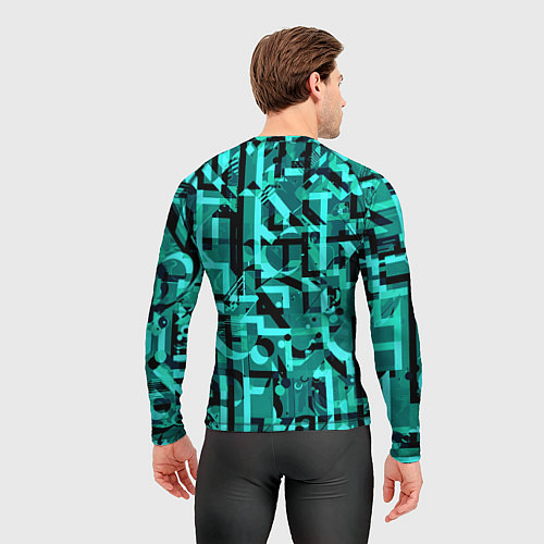 Мужской рашгард Неоновый голубой объёмный эффект / 3D-принт – фото 4