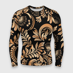 Мужской рашгард Русский этнический узор с позолотой