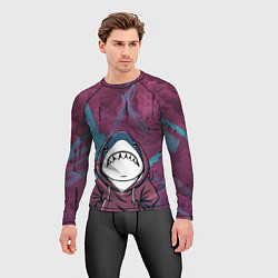 Рашгард мужской Акула в капюшоне, цвет: 3D-принт — фото 2