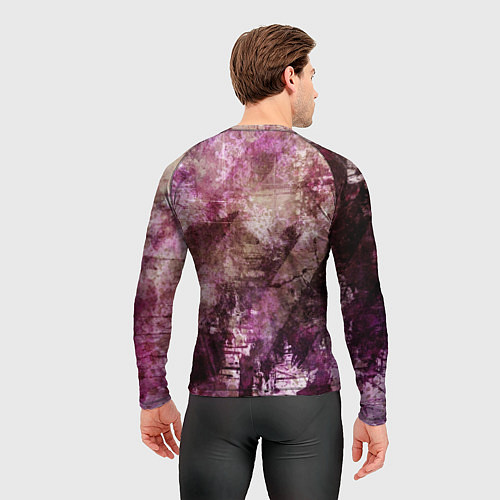 Мужской рашгард Абстракция - dark trash atom with violet / 3D-принт – фото 4