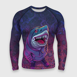 Рашгард мужской Акула в балахоне, цвет: 3D-принт