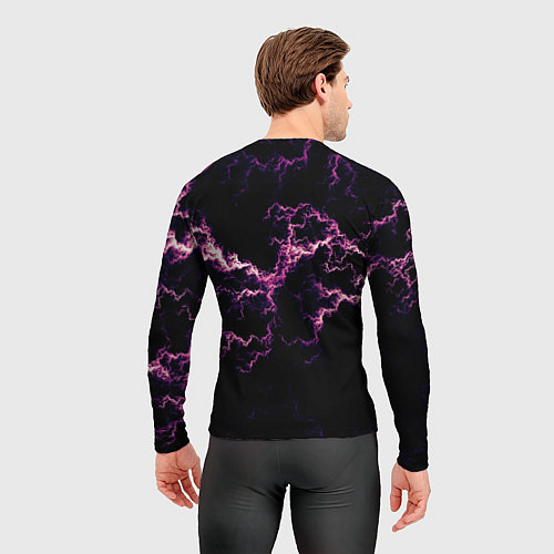 Мужской рашгард Lightning pink glow / 3D-принт – фото 4