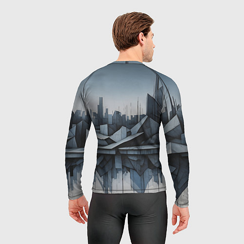 Мужской рашгард Небоскребы и скалы / 3D-принт – фото 4