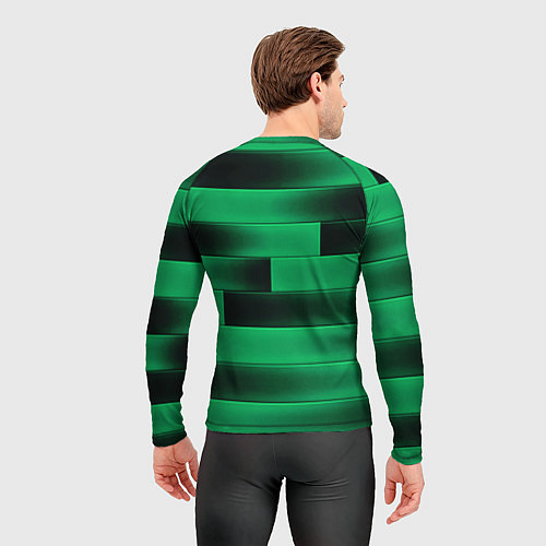 Мужской рашгард Color green square / 3D-принт – фото 4