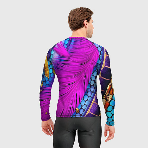 Мужской рашгард Чешуя и розовое перо / 3D-принт – фото 4