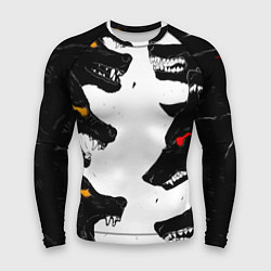 Мужской рашгард Волки со светящимися глазами