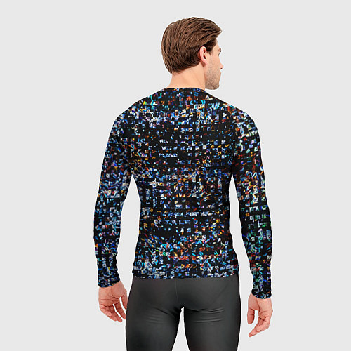 Мужской рашгард Тёмный чёрно-синий мелкий квадрат / 3D-принт – фото 4