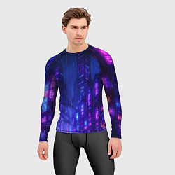 Рашгард мужской Одинокий город неона, цвет: 3D-принт — фото 2