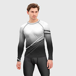 Рашгард мужской Градиент с полосами из белого в тёмный, цвет: 3D-принт — фото 2