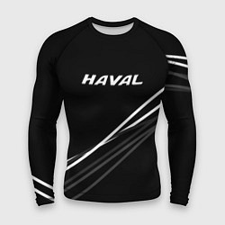 Рашгард мужской Haval чёрный с полосами, цвет: 3D-принт