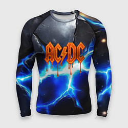 Мужской рашгард ACDC логотип из лавы на молнии