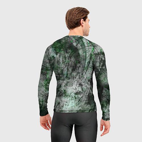 Мужской рашгард Абстракция - grey emerald rock / 3D-принт – фото 4