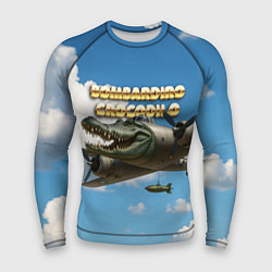 Рашгард мужской Bombardino Crocodillo мем, цвет: 3D-принт