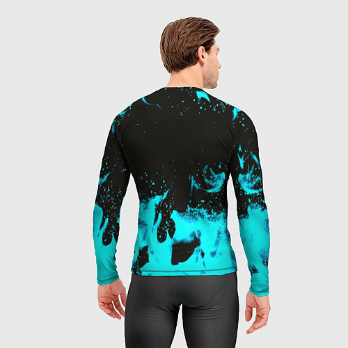 Мужской рашгард Monster energy голубой огонь / 3D-принт – фото 4