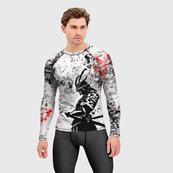 Рашгард мужской Самурай - брызги красок, цвет: 3D-принт — фото 2