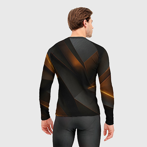 Мужской рашгард Черная текстура с углами / 3D-принт – фото 4