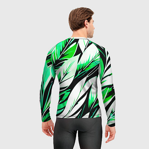 Мужской рашгард Крупные листья абстракция / 3D-принт – фото 4