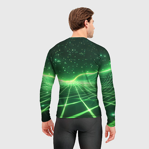 Мужской рашгард Bones в зеленом полигоне / 3D-принт – фото 4