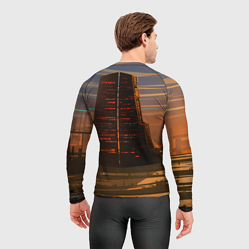 Мужской рашгард Bones в халате с журавлями / 3D-принт – фото 4