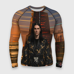 Мужской рашгард Bones в халате с журавлями