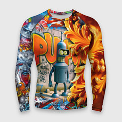 Рашгард мужской Бендер сгибающий Родригес - граффити, цвет: 3D-принт