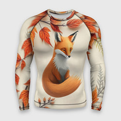 Рашгард мужской Лис под осенними листьями, цвет: 3D-принт