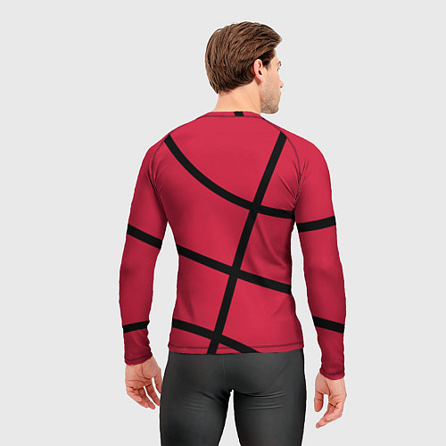 Мужской рашгард Торонто Рэпторс - текстура красного мяча / 3D-принт – фото 4