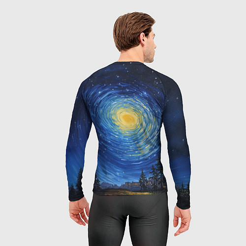 Мужской рашгард Тираннозавр Рекс - звездная ночь / 3D-принт – фото 4