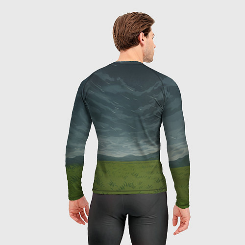 Мужской рашгард Утенок самурай - медитация / 3D-принт – фото 4