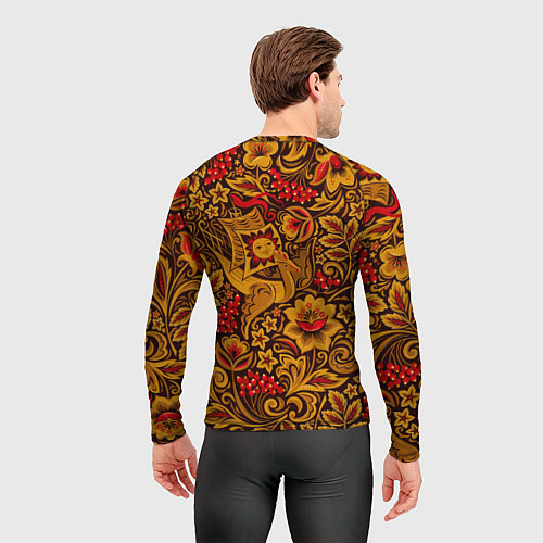 Мужской рашгард Летучий корабль в стиле хохломской росписи / 3D-принт – фото 4
