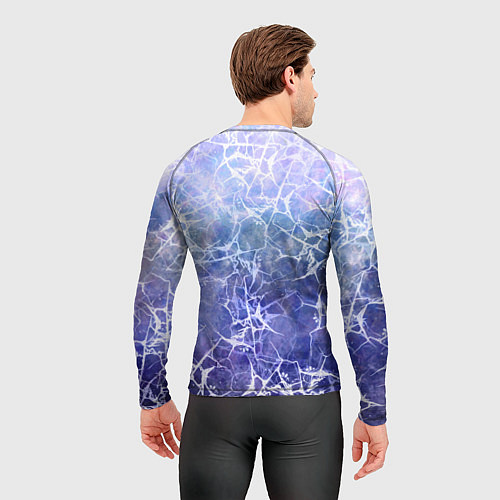 Мужской рашгард Абстракция - white web on blue background / 3D-принт – фото 4