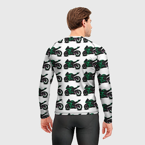 Мужской рашгард Motorbike dark green / 3D-принт – фото 4
