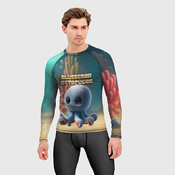 Рашгард мужской Blueberini Octopusini мем, цвет: 3D-принт — фото 2