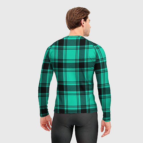 Мужской рашгард Checkered turquoise / 3D-принт – фото 4