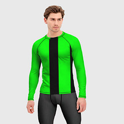 Рашгард мужской Color green black line, цвет: 3D-принт — фото 2