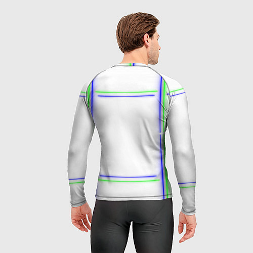 Мужской рашгард Neon white green light blue / 3D-принт – фото 4