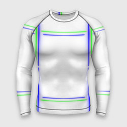 Мужской рашгард Neon white green light blue