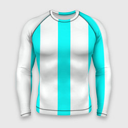 Рашгард мужской Color light blue white lines, цвет: 3D-принт