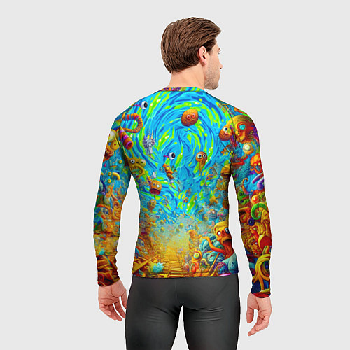 Мужской рашгард Кошмарный сон Рика Санчеса - нейроарт фантазия / 3D-принт – фото 4