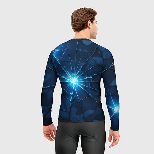 Мужской рашгард Синий камуфляж со вспышками / 3D-принт – фото 4