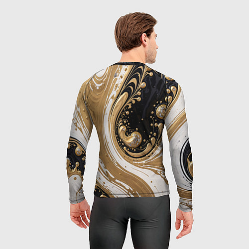 Мужской рашгард Черный агат и жидкое золото / 3D-принт – фото 4