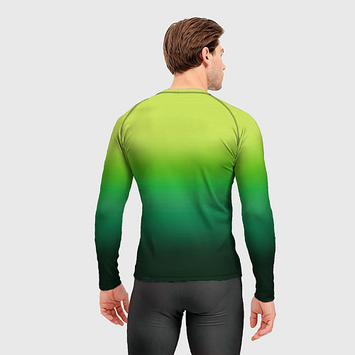 Мужской рашгард Градиент укропное зеленое омбре / 3D-принт – фото 4
